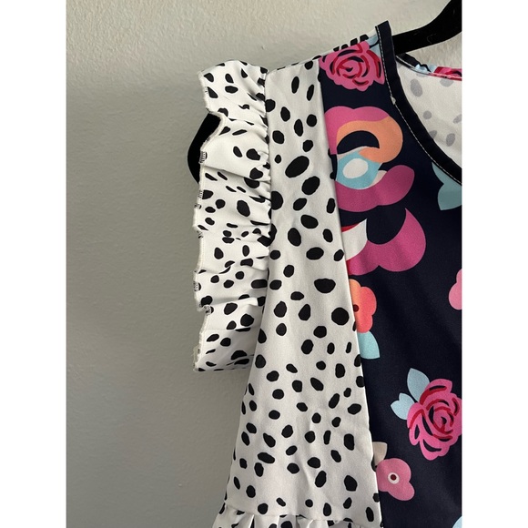 ** 2/$25 ** Floral & Leopard Print Mini Dress - Picture 2 of 5